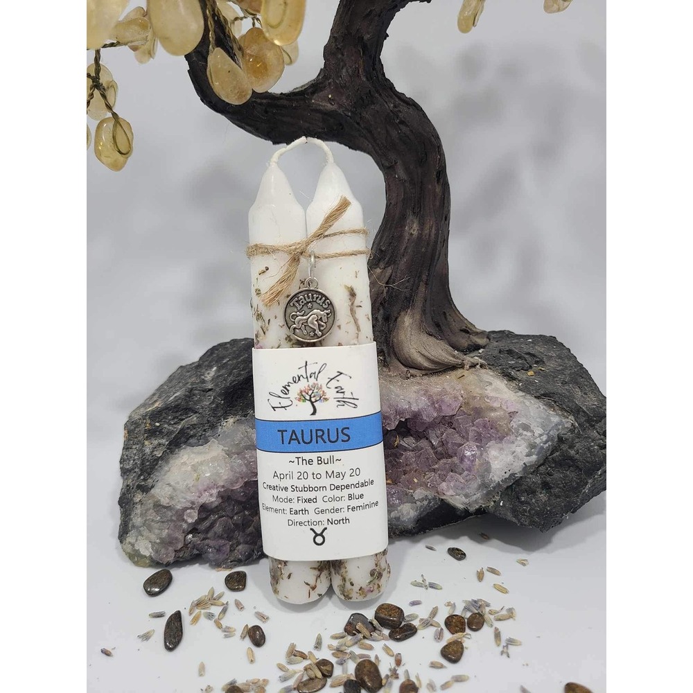 Taurus Zodiac Ritual Candle BOHO bohemian witchy vibes apothecary meditation